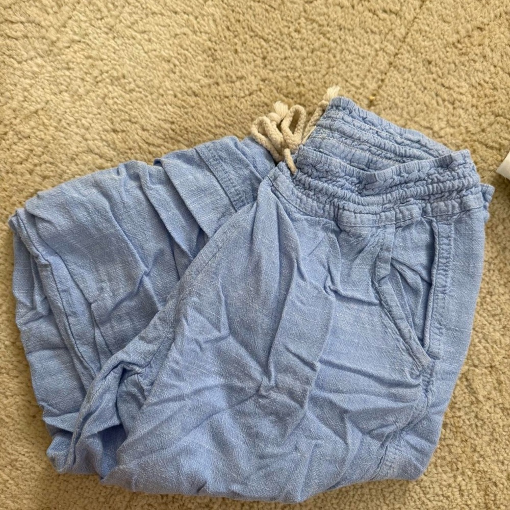 Blue linen pants